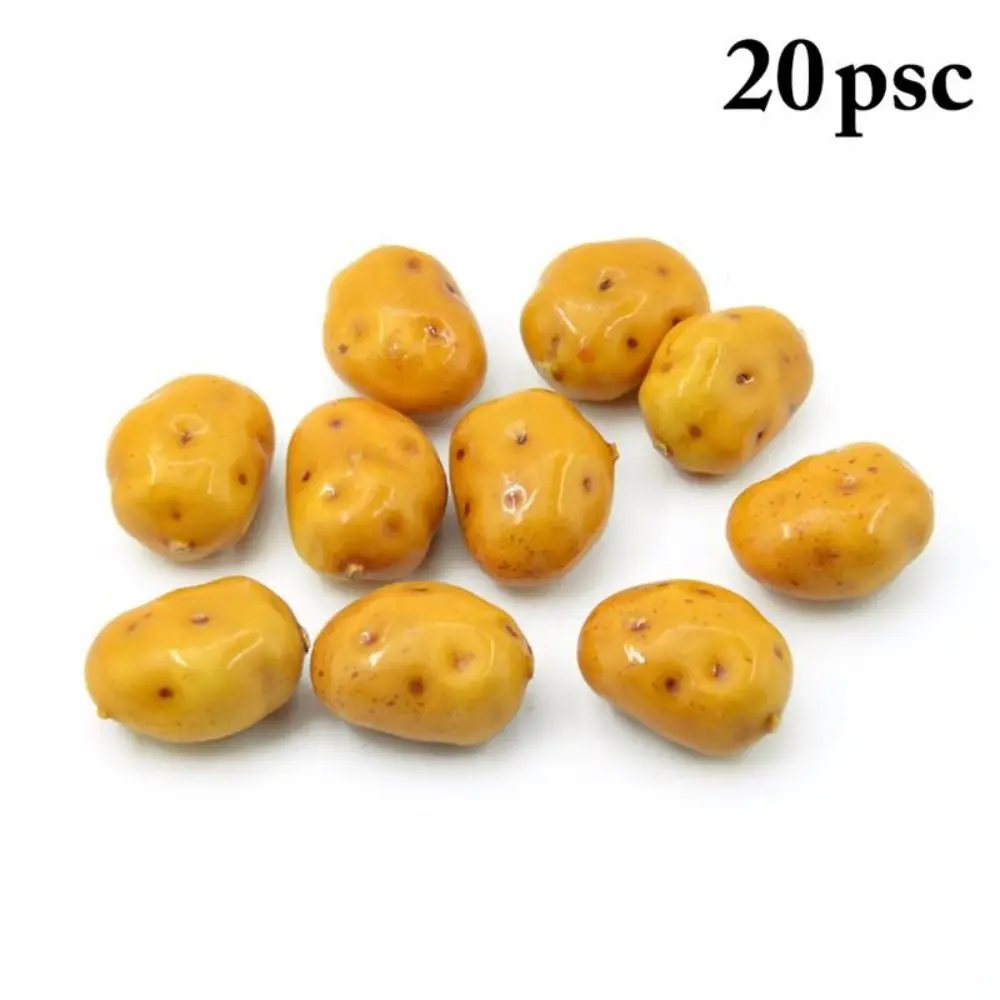 20Pcs Mini Simulation Potato Foam Artificial Fake Vegetable Home Wedding Decoration Photo Prop Early Education Photography Props