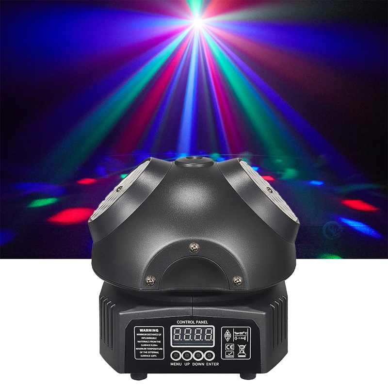 mini rotating stage led com full color beam padrao laser verde movendo luzes cabeca dmx controle remoto para party show 36w mais novo 01