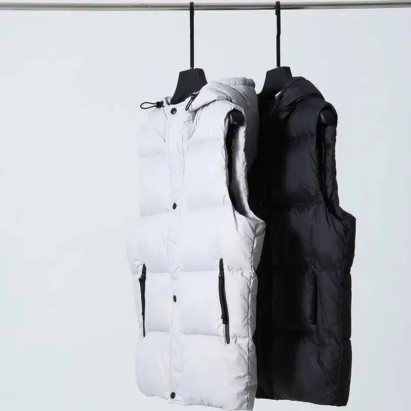 Alto allentato 90 Du down Jaet da uomo Thi caldo piumino resistente al freddo capispalla tessuto in nylon decorazione con cerniera