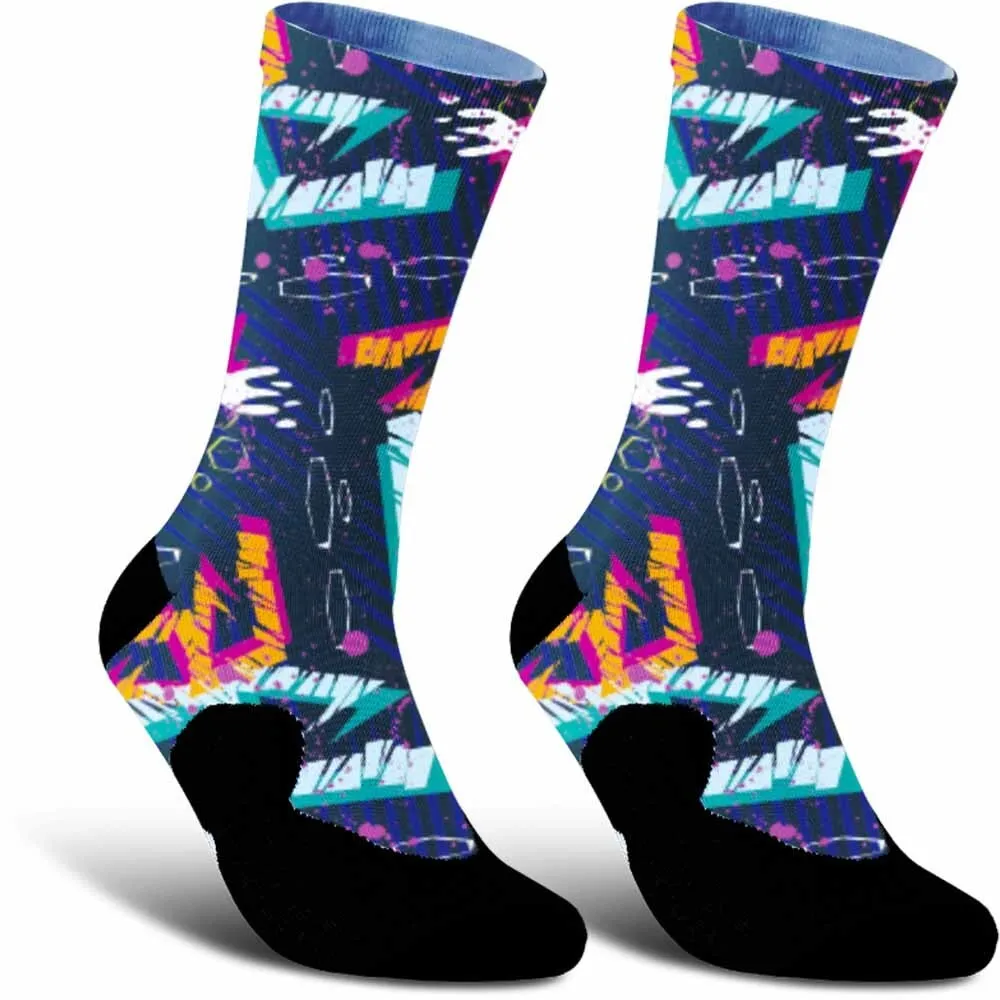 2025 New Creative Underwater World Pattern Sports Cycling Socks, Fashionable, Unisex, Sweat Absorbing, Breathable, Durable