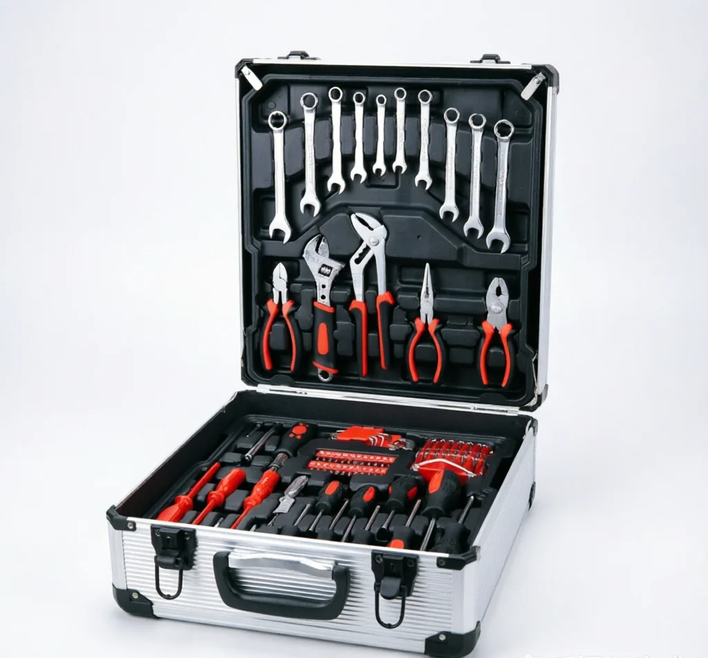 Chrome Vanadium Steel Professional Auto Repair Tool Kit, Portable Hand Carry Hardware Tool Box For Vehicle Maintenance