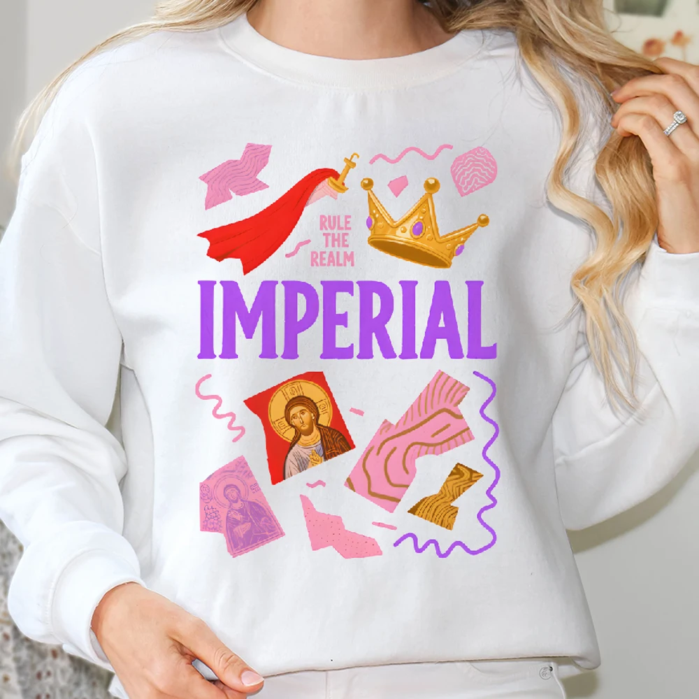 

Casual Crewneck Fashionable 100% Cotton Hoodie Comfortable Soft Breathable Loose Fit Sweatshirt Gift For Her Imperial