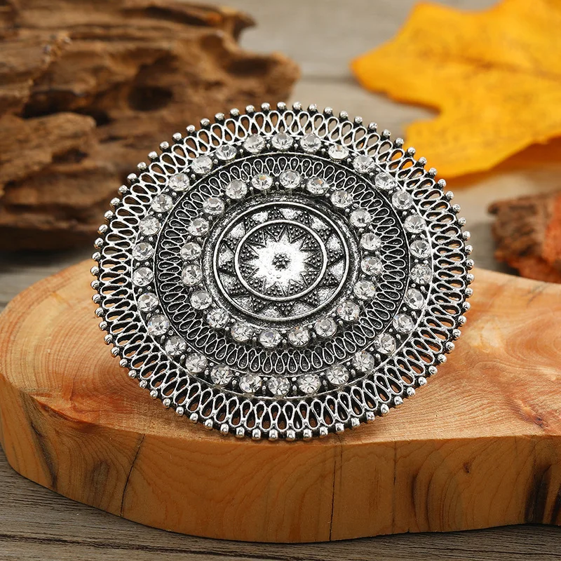 Vintage Beautiful Big Round Women Midi Finger Rings for Women Boho Funky Crystal Statement Rings Ethnic Anel Party Jewelry Gift
