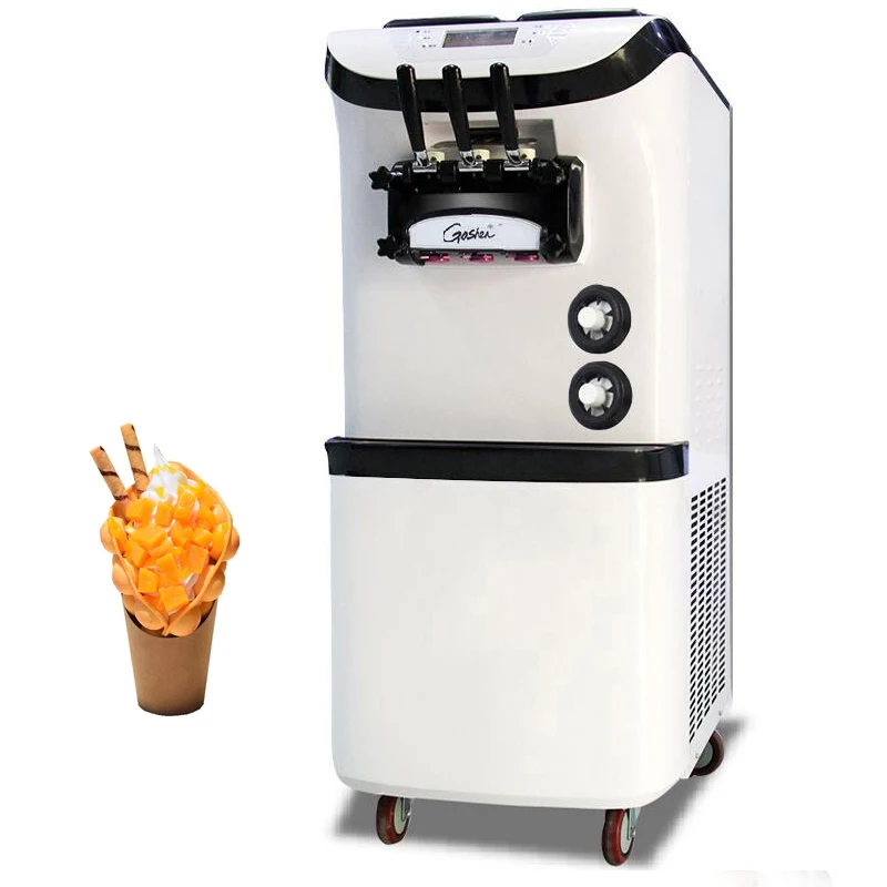 Stainless Steel Soft Ice Cream Machine Double Compressor Ice Cream Makers Vertical LCD Panel Ice Cream Vending Machine