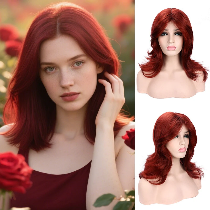 

European and American 's , festive colorful , women's wavy short curly hair , full head wigs