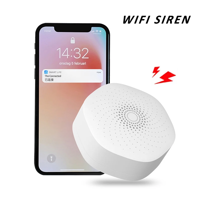 

Система сигнализации для домашней безопасности, системы охранной сигнализации сирены Wi-Fi, интеллектуальное оповещение о приложении со звуковой и световой сигнализацией, 30 мелодий