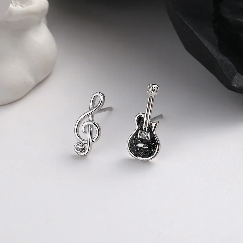 0.2ct Stud Earring Guitar Character Moissanite Earrings Elegant Woman's Earring Wedding Gift Fashion Jewelry