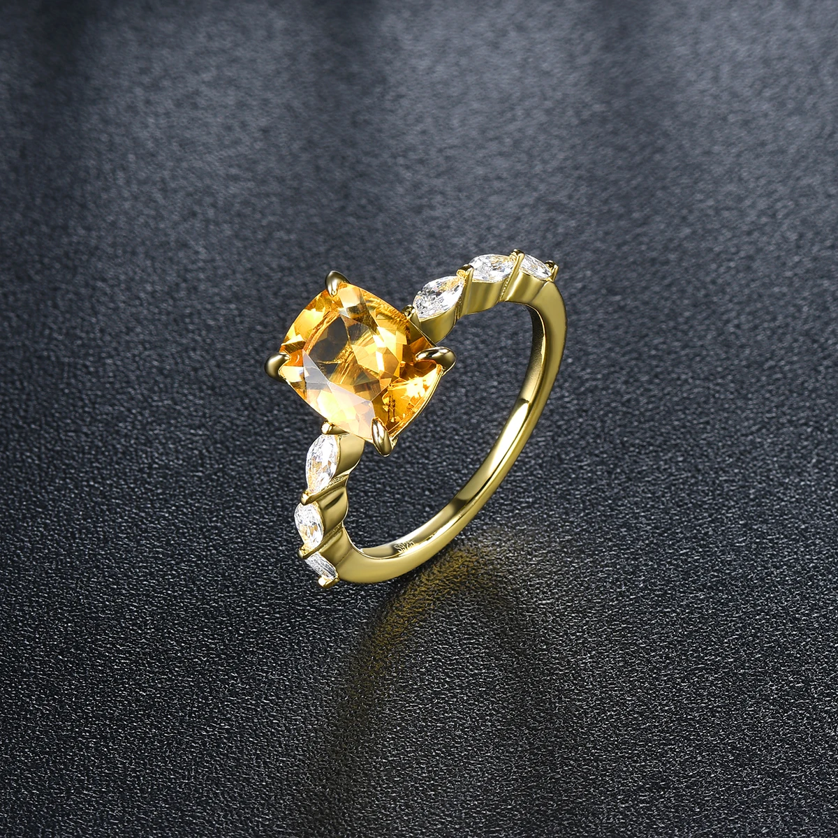 

Обручальные кольца из натурального цитрина и серебра 925 пробы, настоящие подарки для девушек, изысканный подарок на годовщину для женщин и девушек