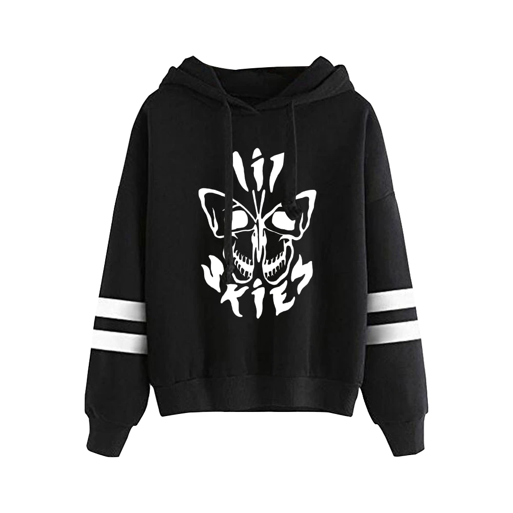 Sweat à capuche unisexe Lil Skies, sans poche, barres parallèles, manches PVD, pull à capuche pour femmes et hommes, style décontracté, vêtements Hip Hop