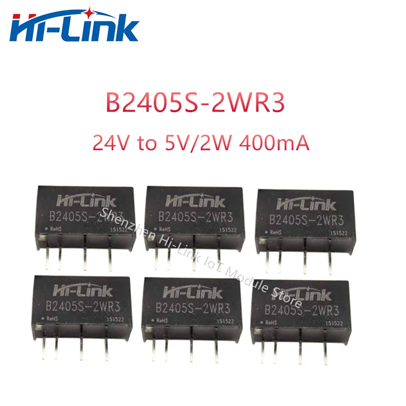 จัดส่งฟรี10ชิ้น/ล็อต Hi-Link ปริมาณน้อยโมดูลไฟฟ้าแยก B2405S-2WR3 5V 2W DC แปลงแรงดันไฟฟ้า DC
