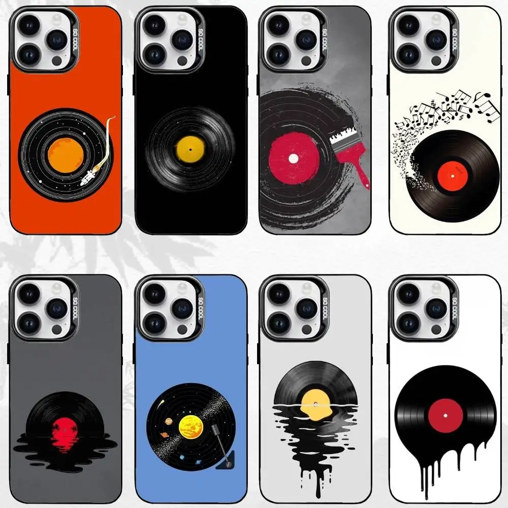 

DJ A-Art Vinyl Record Phone Case For iPhone17,16,15,14,13,12,11 Plus,Pro Max Black Matte Shockproof Cover