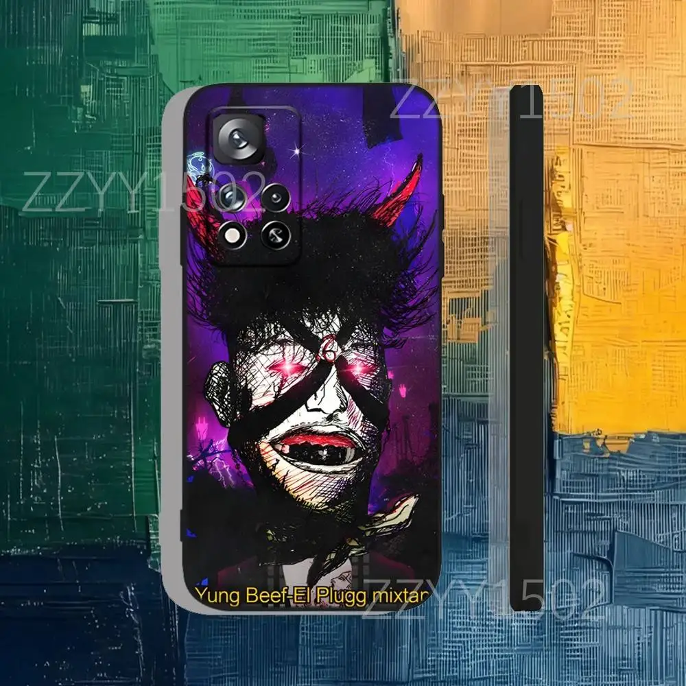 Custodia per telefono Rapper Y-Yung BeefS per Samsung S25,S24,Ultra,S20,S30,Plus,S22,S23,Ultra,Plus,5G Morbido silicone nero