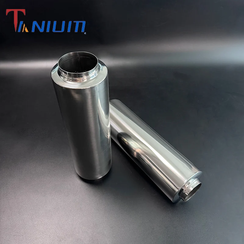 Universal Stainless Steel Round Cylinder Exhaust Muffler High Flow Resonator for Car Performance Muffler Auto Parts