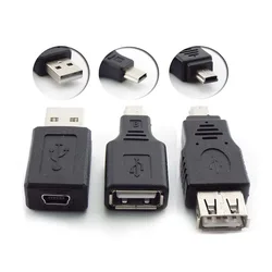 Smart Phone OTG Converter USB 2.0 A Female Male To Mini B 5-Pin Male Connector Adapter For Mini Type-A B Jack Splitter