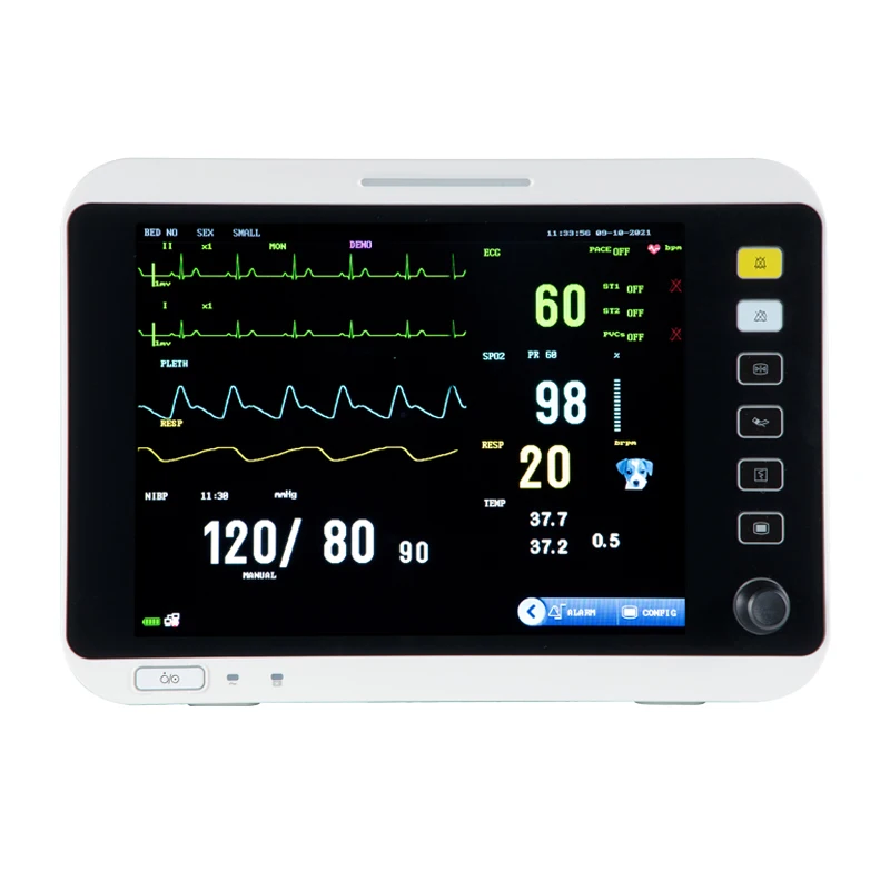 Touchscreen Handheld Multi-Parameter ECG SpO2 NIBP Veterinary Patient Monitor for Vet Clinical Hospital With Various Measurement
