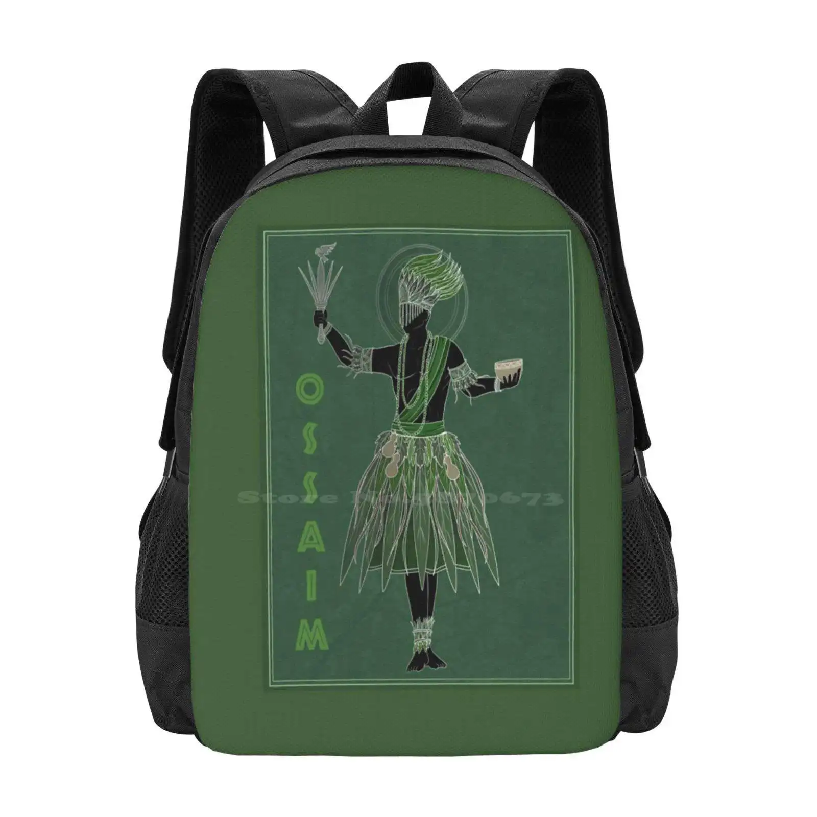 Ossaim Fashion Pattern Design Travel Laptop School Backpack Bag Ossaim Orixa Umbanda Orisha Ossayn Ewe