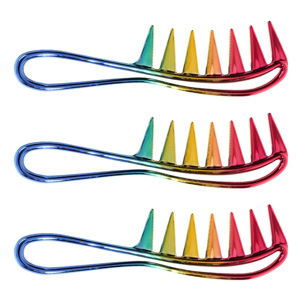 

3pcs Texture Comb Hair Brush For Salon Hairdressing Styling Barber Wide Teeth Durable Lightweight All Hair Types