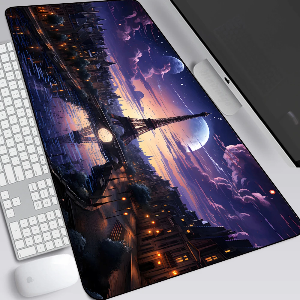 

Large Gamer Mouse Pad Eiffel Tower Paris Desk Pad Laptop Gamer Desk Mat Extra Large Mousepad Carpet for Mouse Mats Office