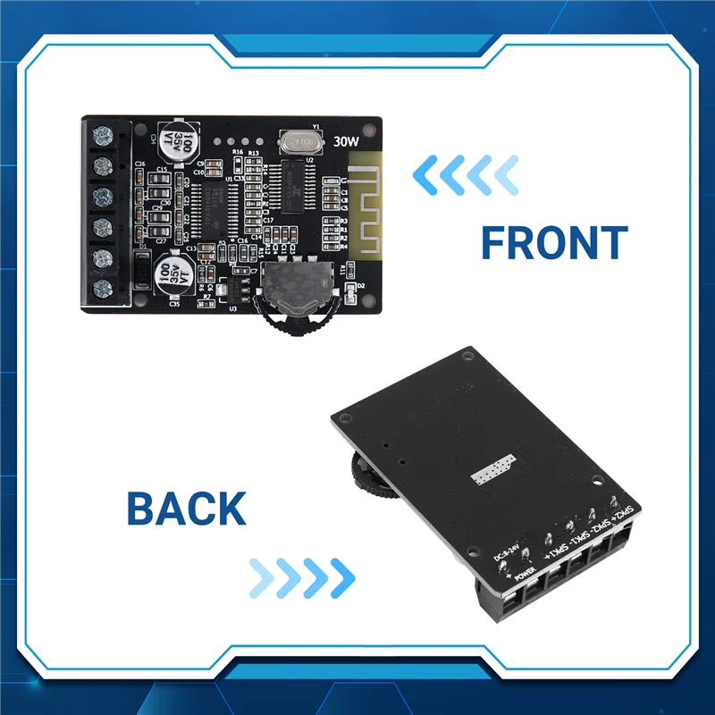 M05K 20W Stereo Bluetooth Power Amplifier Board 12V / 24V High Power Digital Power Amplifier Board XY-P15W Without Shell