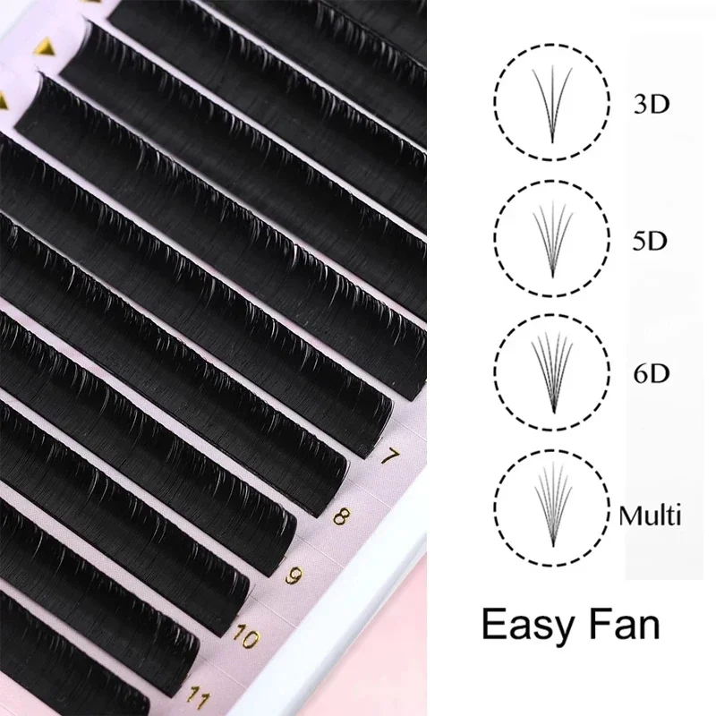 Arison 8-18mm 0.03/0.07 Easy Fanning Blooming Lashes Self-making Flowering Fast Fans Eyelashes Bloom Easy Fan Eyelash Extension