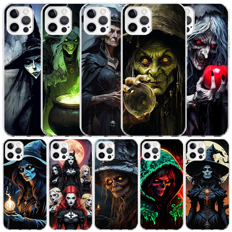 Phone Cases That Fit Iphone 16E - Halloween Moon Witch Horror Soft Cover