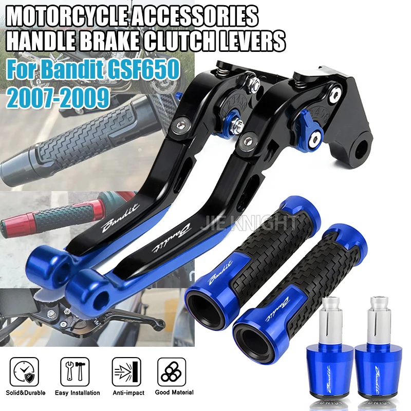 

For GSF650 BANDIT GSF 650 2007 2008 2009 Motorcycle Accessories Aluminum Brake Clutch Levers Handlebar Handle Grips Ends Plug