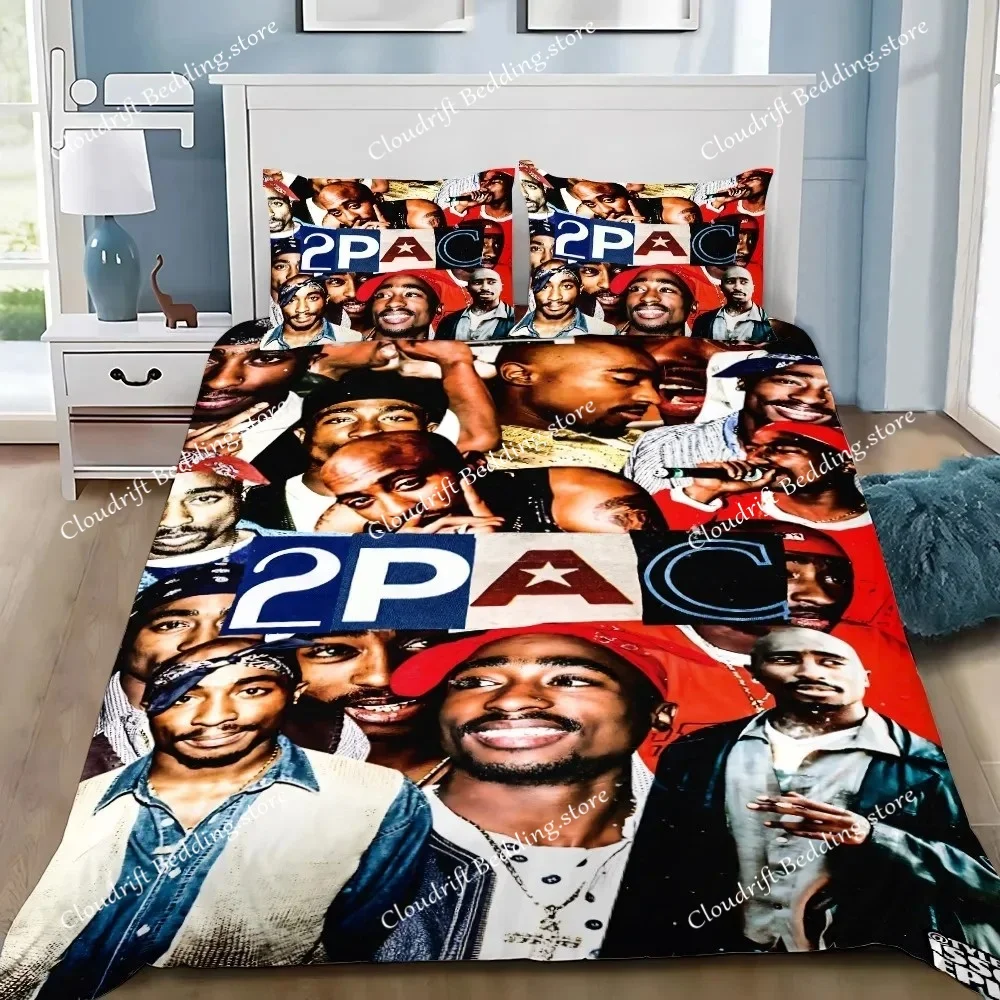 

Exquisite 3D 2Pac Tupac Wallpaper Hip Hop Digital Printing Bedding Set Comforter Bed Youth Kids Girls Boys Gift