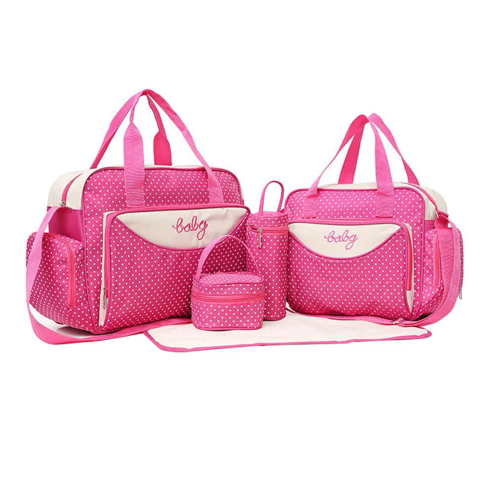 مجموعة واحدة من حقيبة حمل الأم متعددة الوظائف باللون الأزرق ذات سعة كبيرة حقيبة كتف خفيفة الوزن حقيبة أطفال للعمل المدرسي والسفر والتسوق