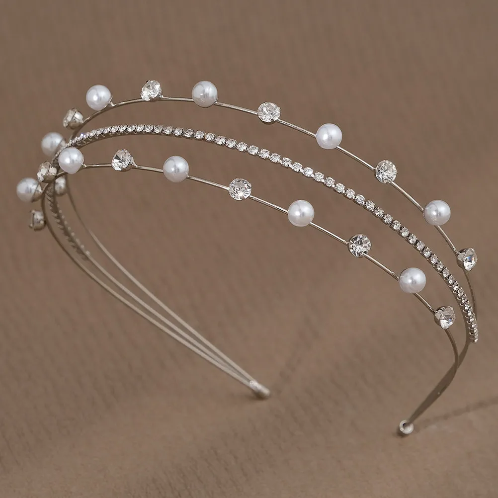 Diadema nupcial de metal premium con perlas, decoración para el cabello de novia, para ceremonia de boda, fiesta, evento, tocado brillante, accesorio para mujer