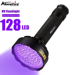 128LED 395nm UV Flashlight High Power Ultraviolet Torch Money Ore Pet Stains Invisible ink Scorpion Marker Fluorescent light