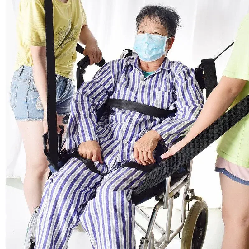 Paralytic Patients Elderly Transport Transfer Belt Simple Folding Stretcher Elderly Going Up Down Stairs Chair Backstraps Orange