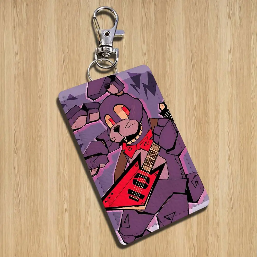 top cute game FNAF Cartoon Singer Anime Card Keychain Fashion Pendant Bag ID Door Card Case Bus Card Cute Adult