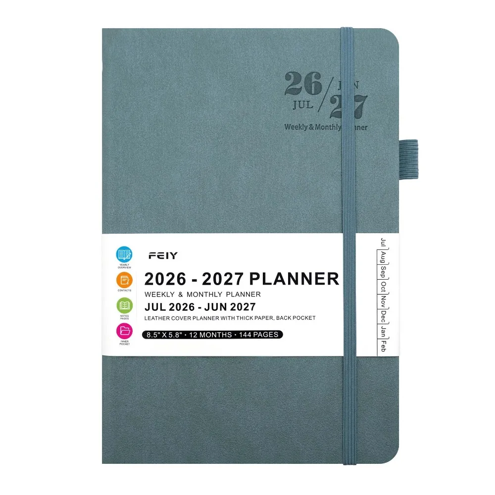 

A5 2026-2027 Schedule Book English Convenient Agenda Planner Notebook Thick Paper Multi Functional Time Management Planner