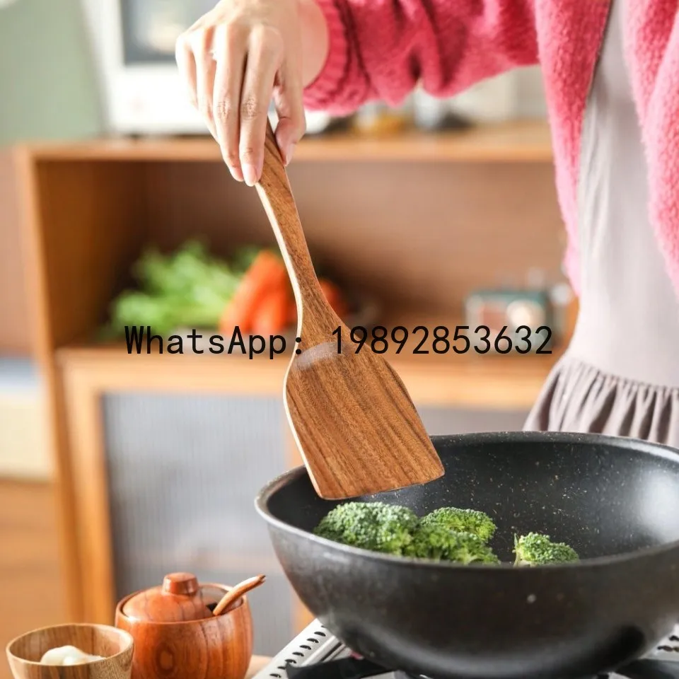 PYJ Acacia wood wood spoon lettering small soup long handle large spoon wine spoon wooden kitchen utensils set
