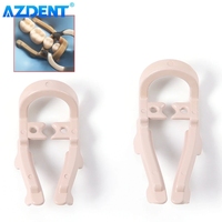 2PCS/Set AZDENT Dental Dam Rubber Clamp Distal Extension Premolar Dam Clips Barrier Size Long Short Dentistry Teeth Repair Tools