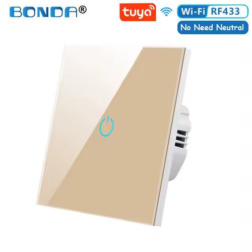 BONDA Smart Switch Alexa RF433 No Neutral Tuya Control Works With Google 1/2/3 Gang Smart Life Home Light WiFi Touch Switches 86 - Image 9