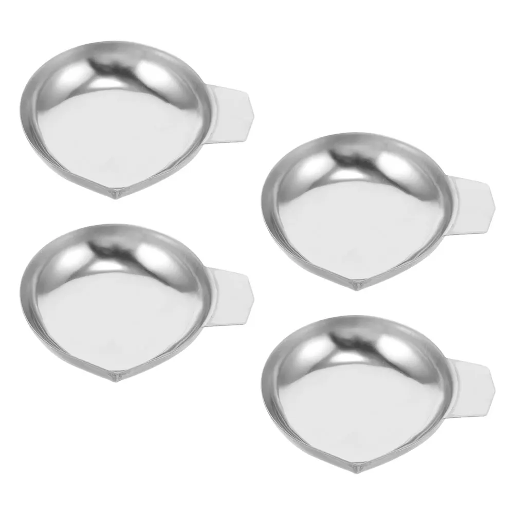 4Pcs High Precision Stainless Steel Diamond Scale Tray Jewelry Weighing Pan Portable Weighing Boats Anti Static Plate