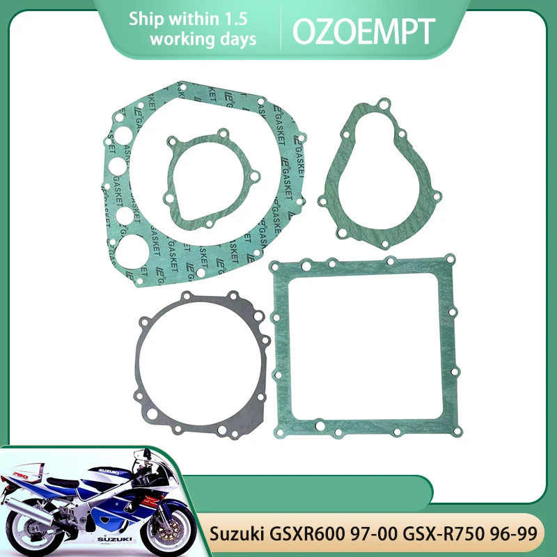 OZOEMPT Engine Cylinder Crankcase Repair Gasket Apply to Suzuki GSXR600 97-00 GSX-R750 96-99