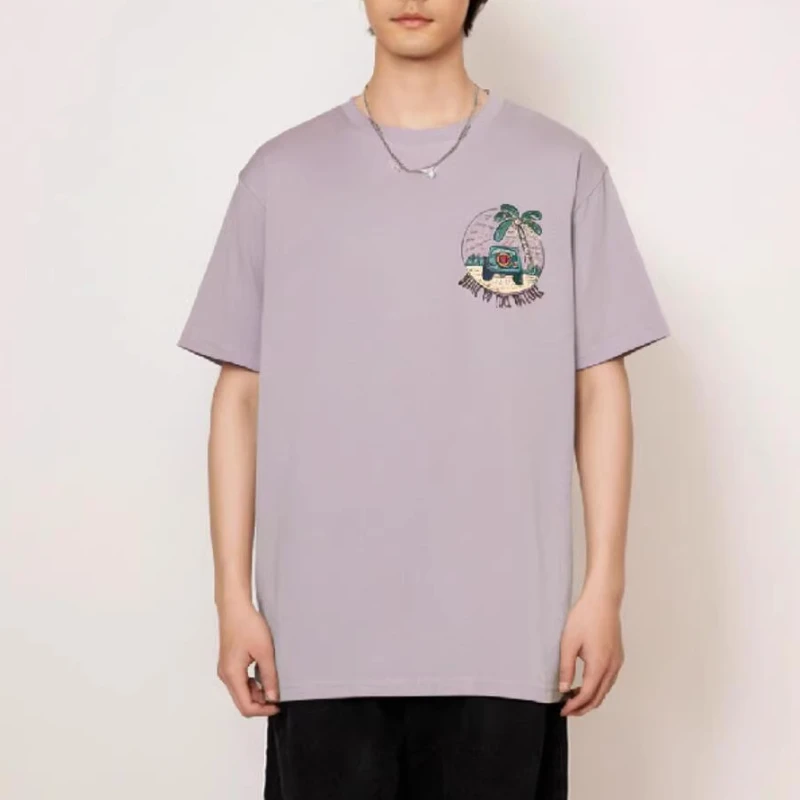 

Trendy Summer Anime Short Tshirt for Men Simple Beach Breeze Leisure Fashionable Versatile Graphic Loose Round Neck Print S-XL