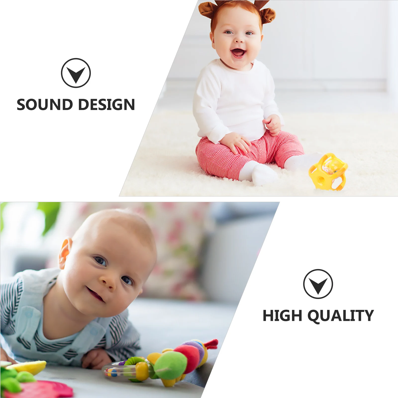 

Creative Baby Hand Bell 2PCS Colorful Plastic Rattle Toddler Safe Environmental Friendly Kid Plaything Encourages Grasping