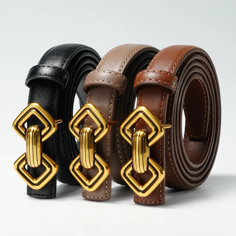 

Belt Women's Dress Decoration Fashion Thin Belt Versatile New Skirt Women's Smooth Buckle Belt Belts for Women Luxury Belt