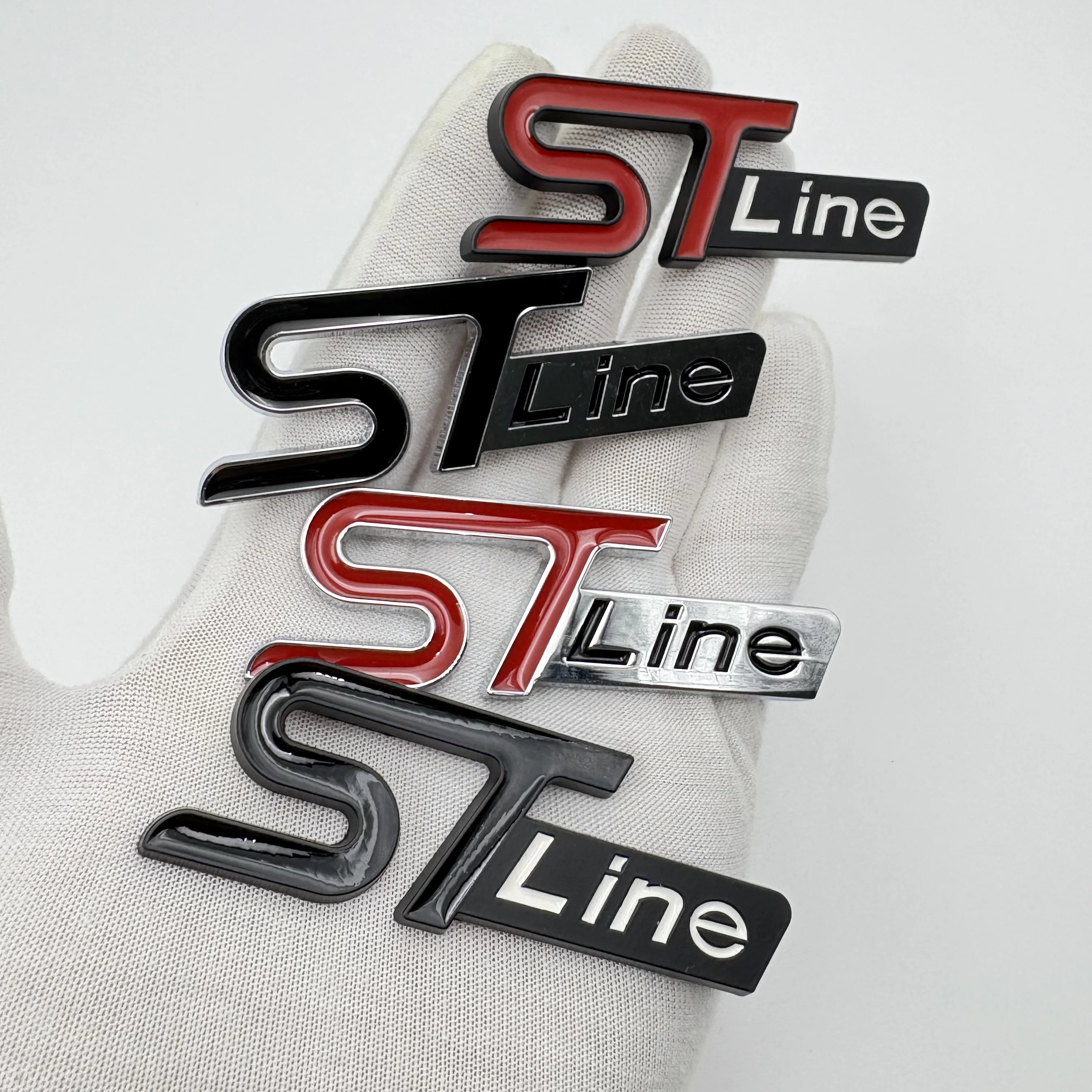 

For FORD ST LINE Logo Front Grill Emblem Badge Car Rear Trunk Sticker Decals Focus Kuga Fiesta Mondeo ESCAPE Ecoboost
