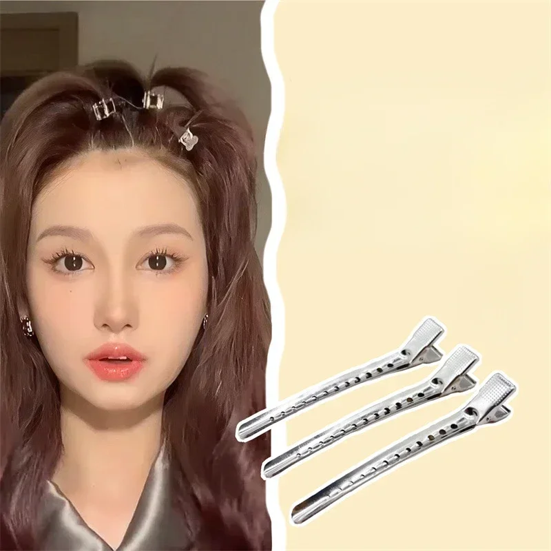 5/10pcs Metal Duckbill Clip Crocodile Curly Hairpin Barrettes Hairstyle Holder Fluffy Hair Root Salon Haircut Headwear Bobby Pin