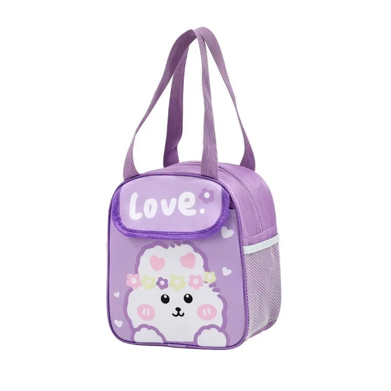 Lunch Box Bag Clamshell Handbag Large Capacity Cartoon Students with Meal Thermal Bag by Hand