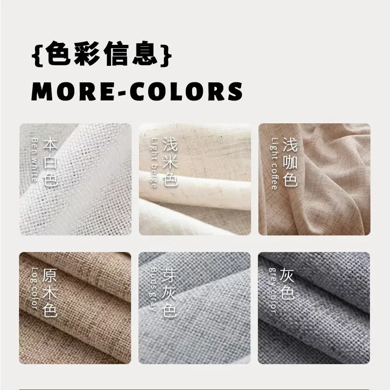 Japanese Linen Yarn Curtains for Living Dining Room Bedroom Balcony Window Screen Light-transmitting Opaque Yarn Custom Size