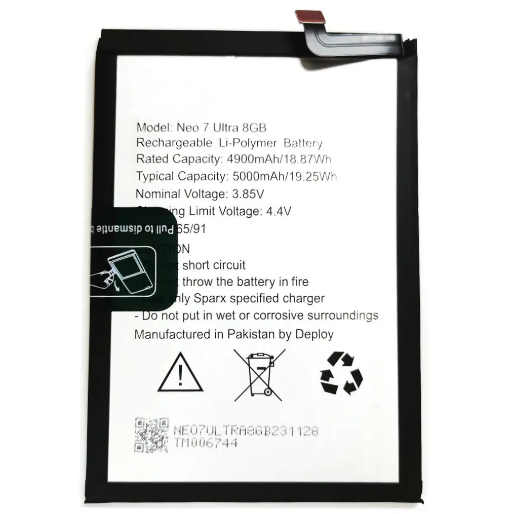 

3.85V 19.25Wh Neo 7 Ultra 8GB Original Replacement Li-ion Polymer Battery For Sparx Mobile Phone