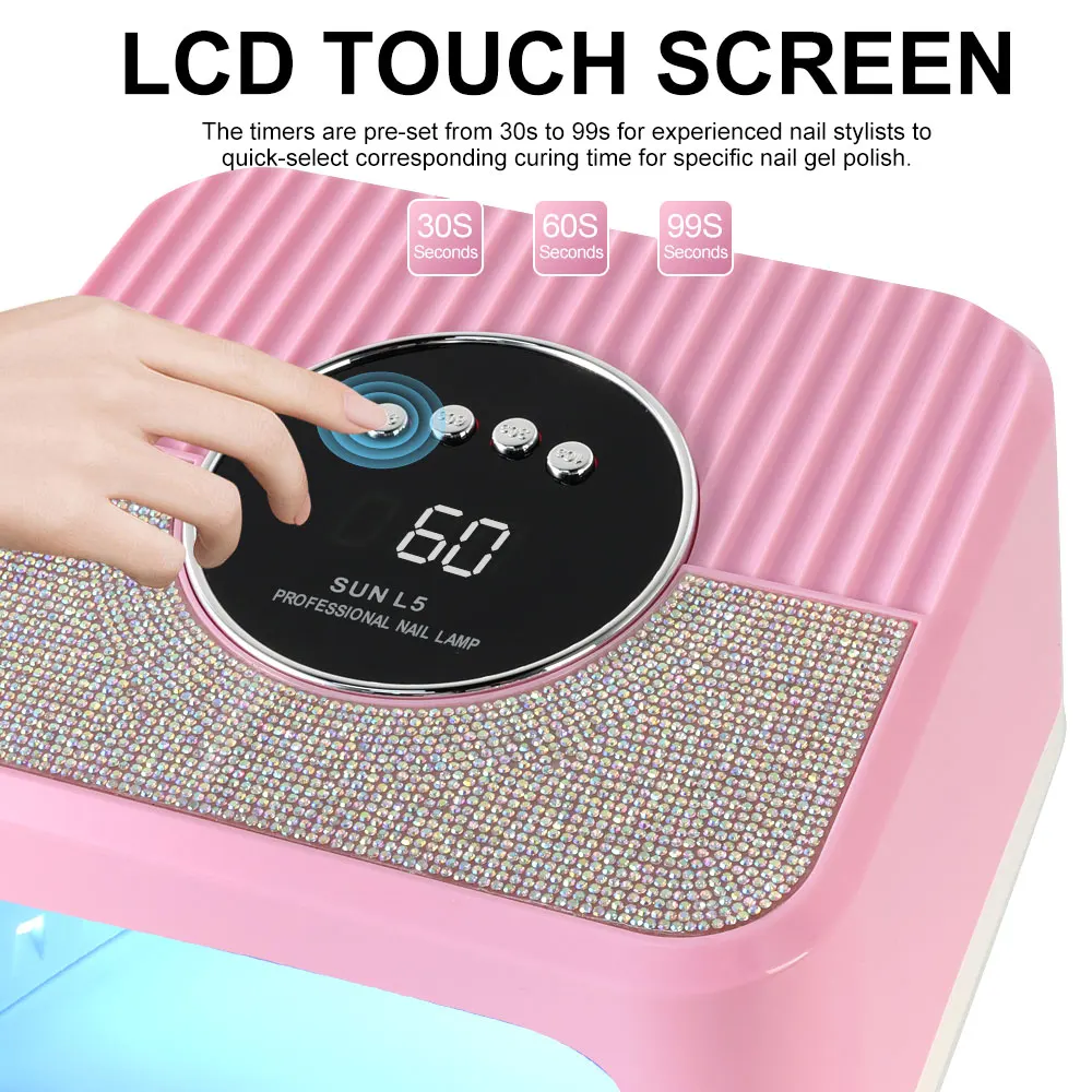 45LEDS Professional Nail Drying Lamp LED Nail Art Dryer, Portable Nail Art Lamp for Gel Polish Removal Equipment Tool