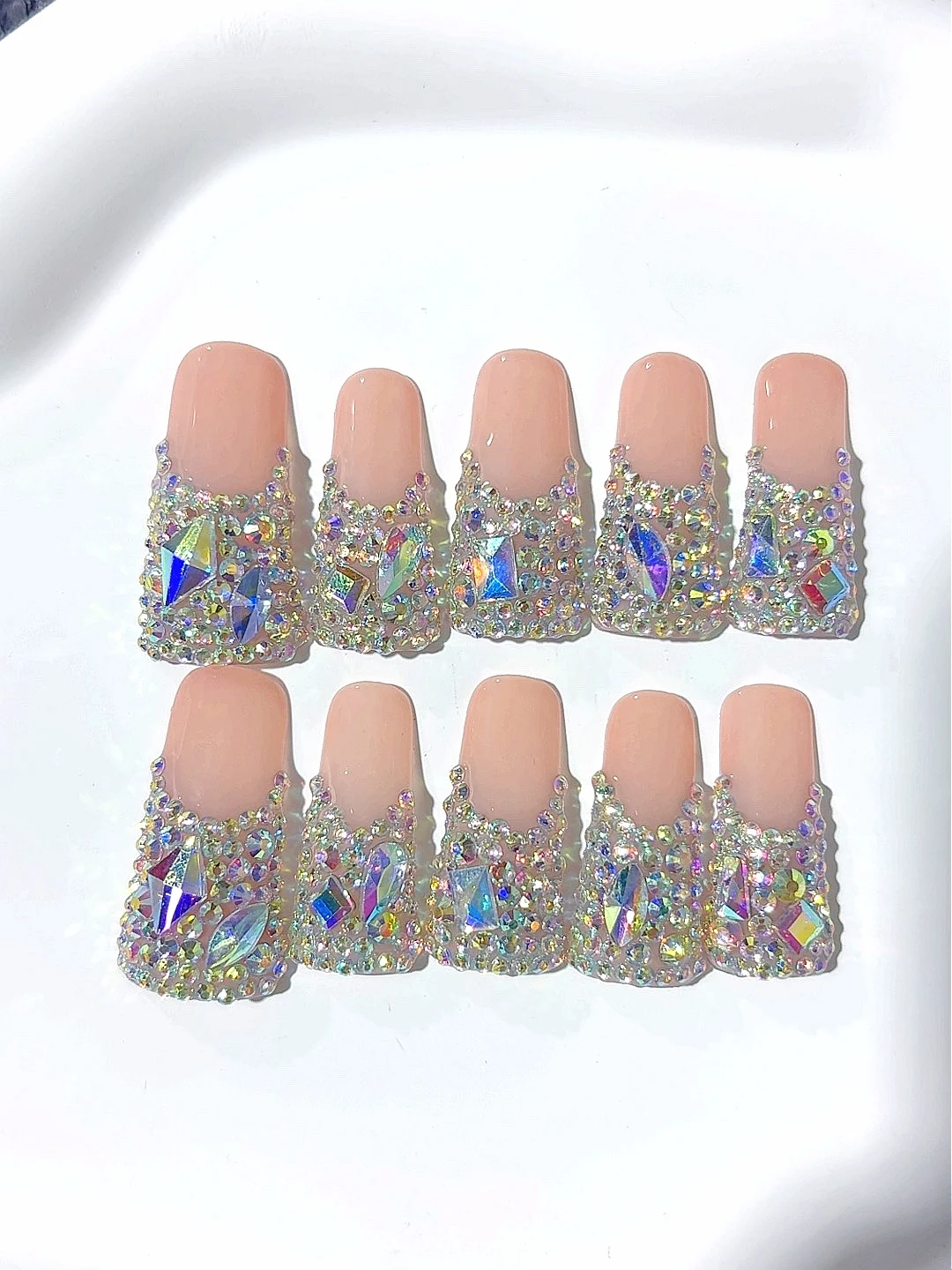 

Sparkling Diamond Light Luxury Nail Art Duckbill Style Fashion Manicure (M045)