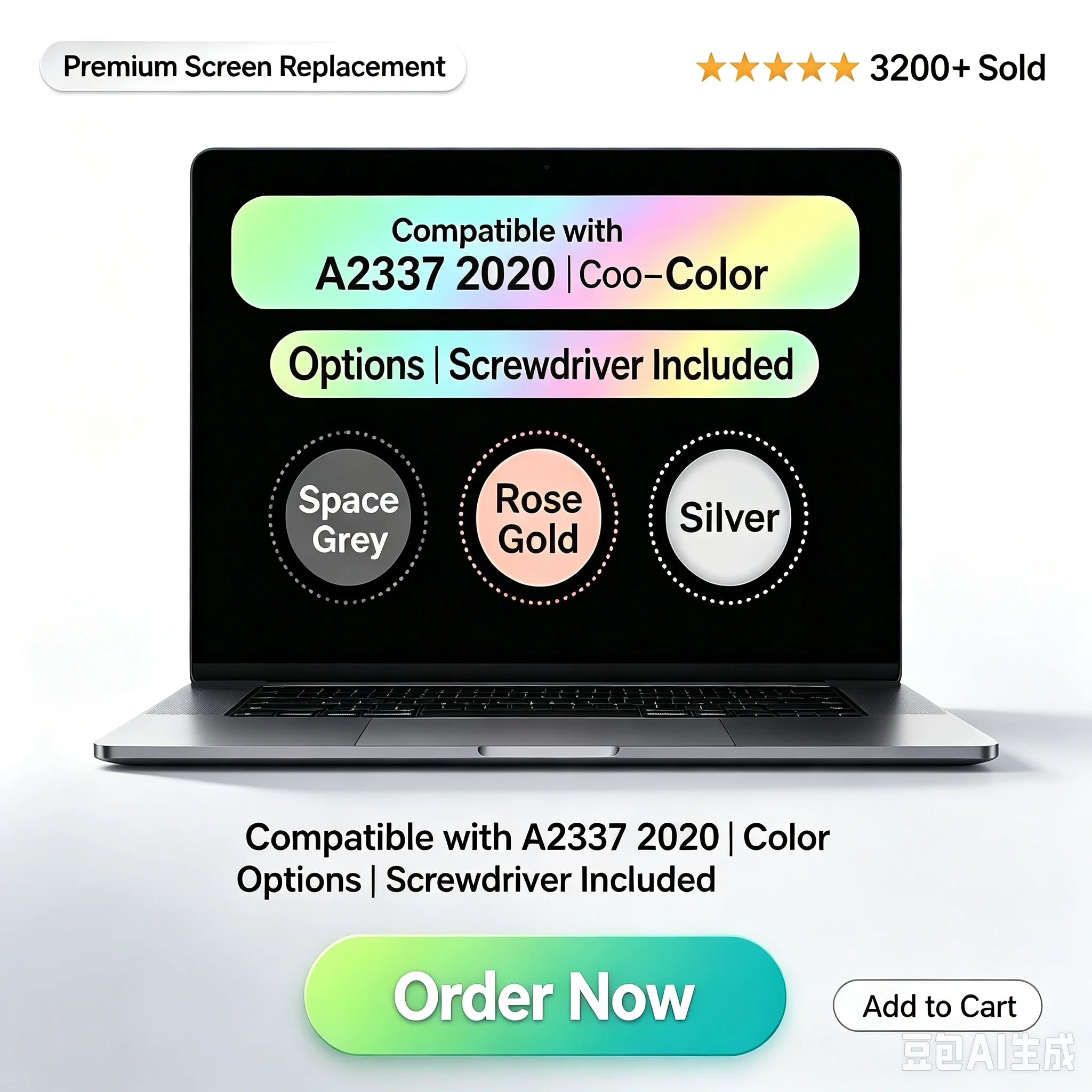 NEW FOR Macbook Air M1 Full LCD Display Screen Replacement for A2337 A2179 A2681 A3113 A3240 A3449 LCD Assembly