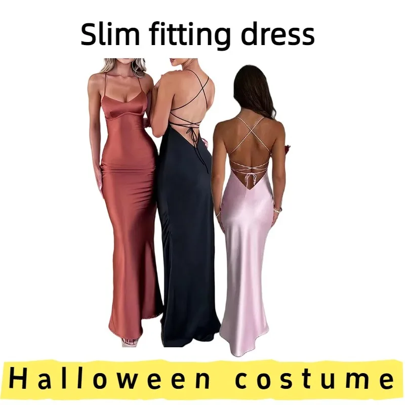 

Европейско-американское женское платье макси с высоким разрезом, торжественное платье для вечерних вечеринок, выпускных вечеров, официальных мероприятий и особых случаев